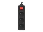 Lanberg Cable Power Strip, 3X French Outlets with Switch, Quality-Grade Copper, 3 m   PS1-03E-0300-BK