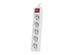 Lanberg Cable Power Strip, 5X French Outlets with Switch, Quality-Grade Copper, 3 m   PS1-05E-0300-W