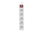 Lanberg Cable Power Strip, 5X French Outlets with Switch, Quality-Grade Copper, 3 m   PS1-05E-0300-W