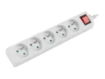 Lanberg Cable Power Strip, 5X French Outlets with Switch, Quality-Grade Copper, 3 m   PS1-05E-0300-W