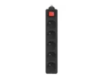 Lanberg Cable Power Strip 3M 5X French Outlets with Switch, Quality-Grade Copper   PS1-05E-0300-BK