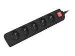 Lanberg Cable Power Strip 3M 5X French Outlets with Switch, Quality-Grade Copper   PS1-05E-0300-BK