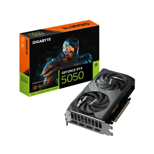 Gigabyte GeForce RTX 5050 WINDFORCE OC 8G   NVIDIA   8 GB   GeForce RTX 5050   GDDR6   HDMI ports quantity 2   PCI-E 5.0