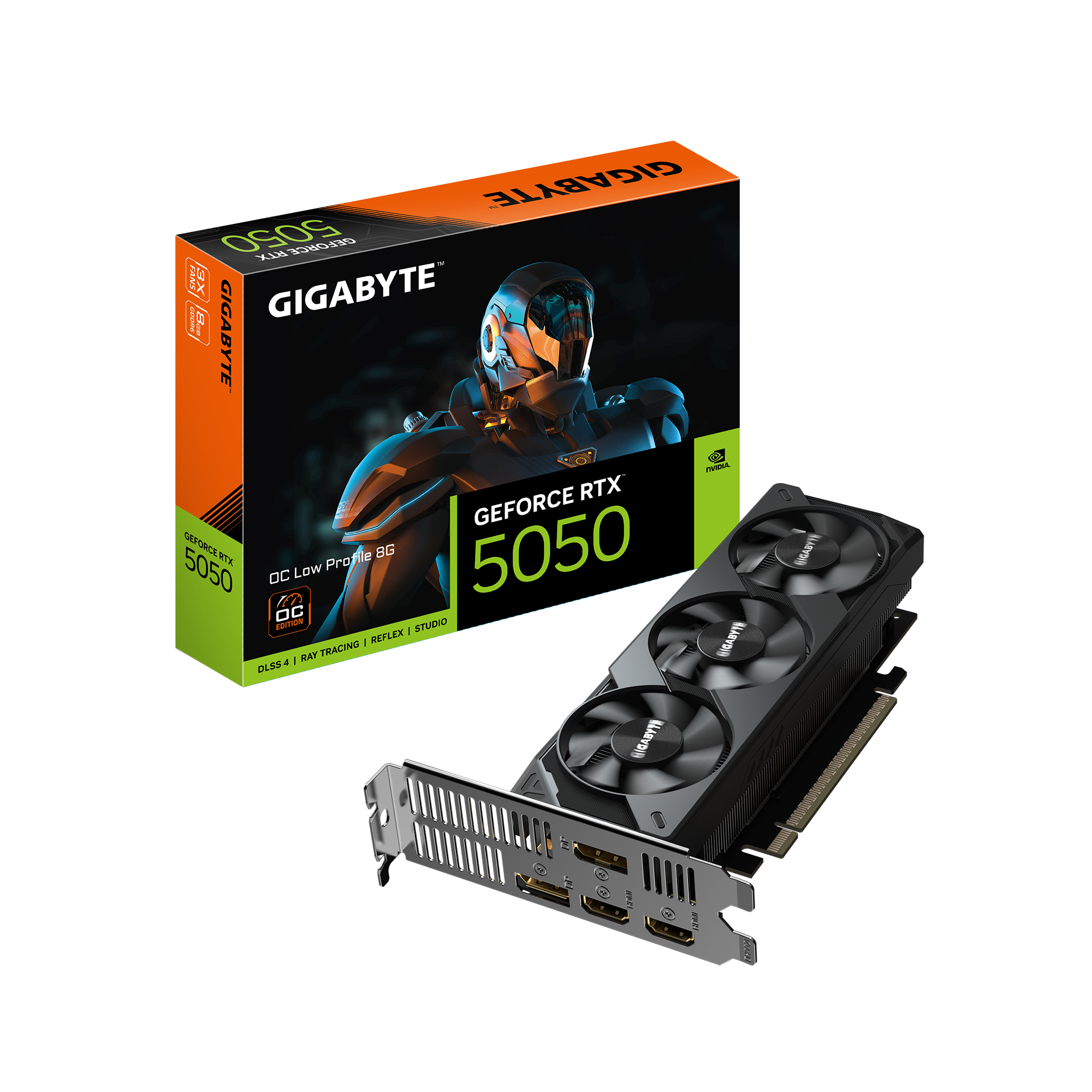 481622-gv-n5050oc-8gl-4719331356736-0.webp Gigabyte GeForce RTX 5050 OC Low Profile 8G NVIDIA 8 GB GeForce RTX 5050 GDDR6 HDMI ports quantity 2 PCI-E 5.0