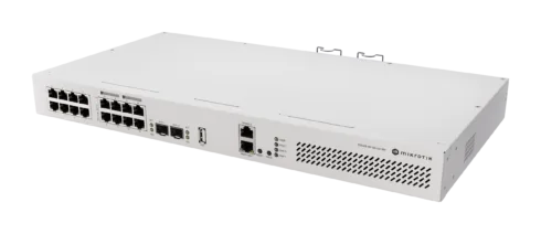 MikroTik   Cloud Router Switch with RouterOS L5, racmount case   CRS418-8P-8G-2S+RM