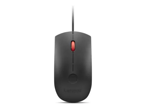 Lenovo Fingerprint Biometric USB Mouse Gen3   Wired   USB-A   Black/Red