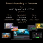 Asus H7606WP-RJ079X   Asus   ProArt P16 H7606WP-RJ079X   Nano Black   16 ”   OLED   Touchscreen   3K   2880 x 1800 pixels   120 Hz   Glossy   AMD Ryzen AI 9   HX370   64 GB   LPDDR5X   Solid-state drive capacity 2000 GB   NVIDIA GeForce RTX 5070   GDDR7   8 GB   Windows 11 Pro   802.11be   Keyboard language US international   Keyboard backlit   Warranty 24 month(s)   Battery warranty 12 month(s)
