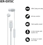 Sony Earbuds   IER‑EX15C   Wired   In-ear   Microphone   White