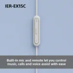Sony Earbuds   IER‑EX15C   Wired   In-ear   Microphone   White