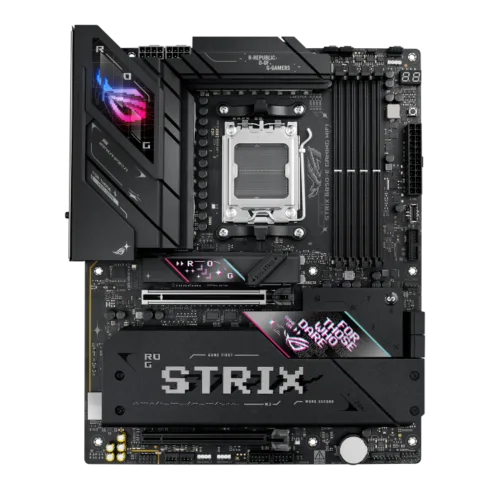 Asus ROG STRIX B850-E GAMING WIFI   Processor family AMD   Processor socket AM5   DDR5   Supported hard disk drive interfaces SATA, M.2   Number of SATA connectors 4