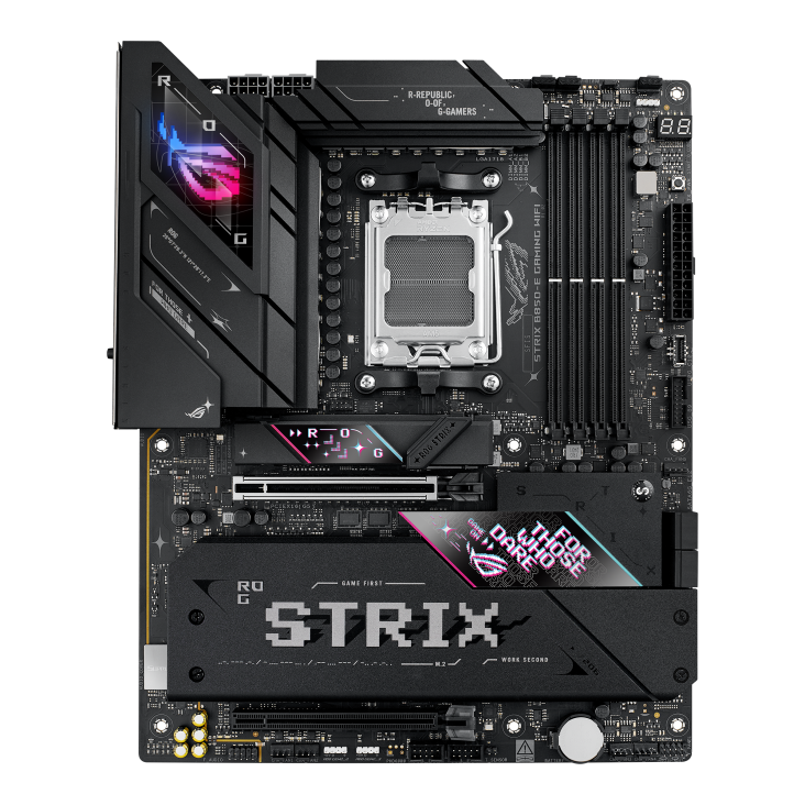 485681-90mb1j60-m0eay0-4711387769300-0.webp Asus ROG STRIX B850-E GAMING WIFI Processor family AMD Processor socket AM5 DDR5 Supported hard disk drive interfaces SATA, M.2 Number of SATA connectors 4