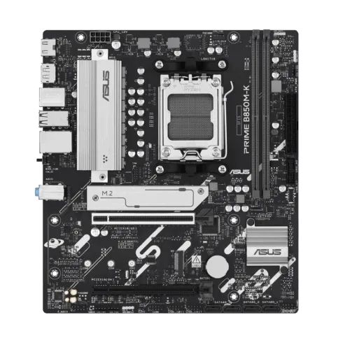 Asus PRIME B850M-K   Processor family AMD   Processor socket AM5   DDR5   Supported hard disk drive interfaces SATA, M.2   Number of SATA connectors 4
