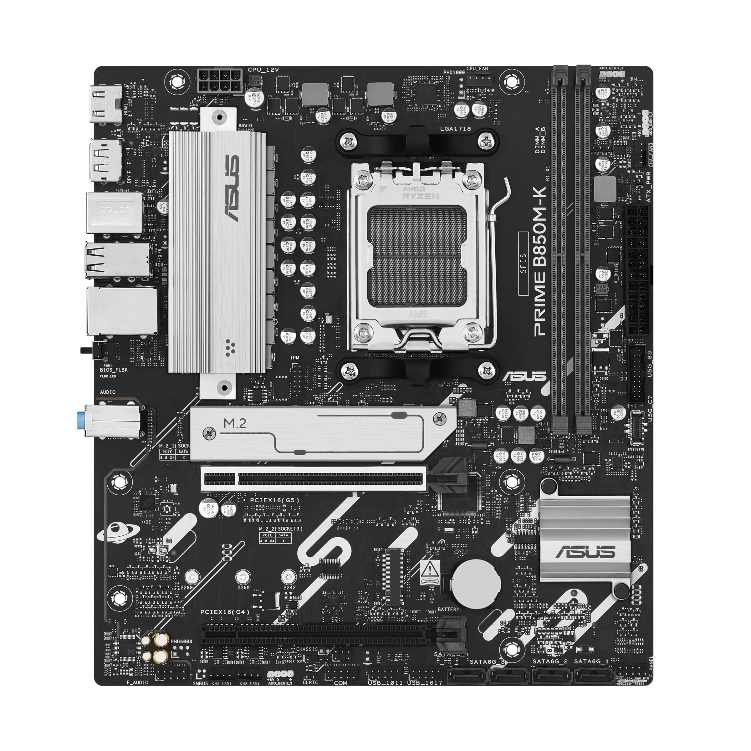 485683-90mb1lv0-m0eay0-4711636005517-0.webp Asus PRIME B850M-K Processor family AMD Processor socket AM5 DDR5 Supported hard disk drive interfaces SATA, M.2 Number of SATA connectors 4