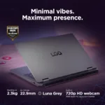 Lenovo LOQ 15IRX10   Luna Grey   15.6 ”   IPS   FHD   1920 x 1080 pixels   Anti-glare   Intel Core i5   i5-13450HX   16 GB   SO-DIMM DDR5   Solid-state drive capacity 1000 GB   NVIDIA GeForce RTX 5060   GDDR7   8 GB   Windows 11 Home   802.11ax   Bluetooth version 5.2   Keyboard language English   Keyboard backlit   Warranty 24 month(s)   Battery warranty 12 month(s)
