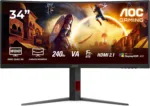 AOC   CU34G4   34 ”   Fast VA   UWQHD   21:9   180 Hz   1 ms   3440 x 1440 pixels   300 cd/m²   HDMI ports quantity 2   Black