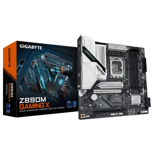 Gigabyte Z890M GAMING X   Processor family Intel   Processor socket LGA1851   DDR5   Supported hard disk drive interfaces M.2, SATA   Number of SATA connectors 4
