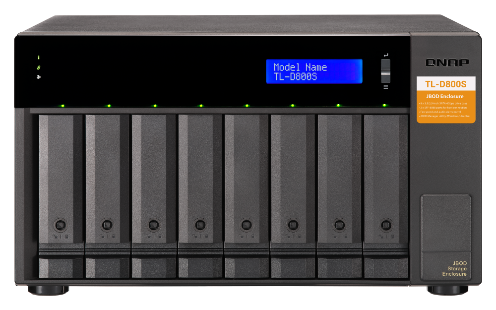 487564-tl-d800s-4713213515969-0.webp QNAP High-performance desktop SATA 6Gbps JBOD storage enclosure TL-D800S