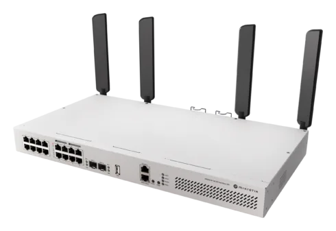 MikroTik Cloud Router Switch with RouterOS L5 Rackmount Case   CRS418-8P-8G-2S+5axQ2axQ-RM