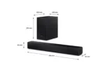 Sharp Compact 2.1 Soundbar with Wireless Subwoofer   HT-SBW121   240 W   Bluetooth   Black   Wireless connection