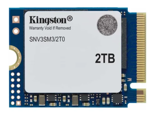 Kingston SSD   NV3   2000 GB   SSD form factor M.2 2230   Solid-state drive interface PCIe 4.0 x4 NVMe   Read speed 6000 MB/s   Write speed 5000 MB/s