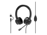 PORT CONNECT   USB Comfortable Stereo Office Microphone Headset   Built-in microphone   Wired   Black