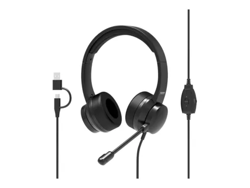PORT CONNECT   USB Comfortable Stereo Office Microphone Headset   Built-in microphone   Wired   Black