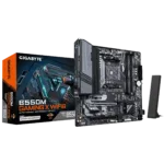 Gigabyte B550M GAMING X WIFI6   Processor family AMD   Processor socket AM4   DDR4 DIMM   Supported hard disk drive interfaces SATA, M.2   Number of SATA connectors 4