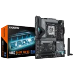 Gigabyte B860 EAGLE WIFI6E   Processor family Intel   Processor socket LGA1851   DDR5   Supported hard disk drive interfaces SATA, M.2   Number of SATA connectors 4