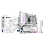 Gigabyte B860M AORUS ELITE WIFI6E ICE   Processor family Intel   Processor socket LGA1851   DDR5   Supported hard disk drive interfaces SATA, M.2   Number of SATA connectors 4