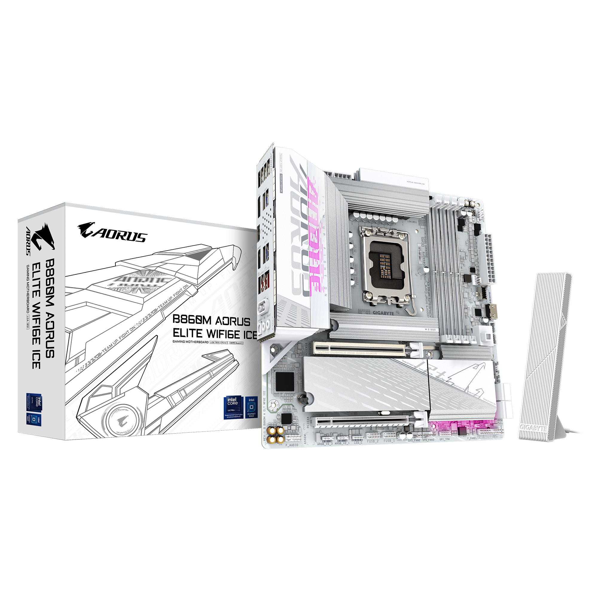 493050-b860m-a-elt-wf6e-ice-4719331867164-0.webp Gigabyte B860M AORUS ELITE WIFI6E ICE Processor family Intel Processor socket LGA1851 DDR5 Supported hard disk drive interfaces SATA, M.2 Number of SATA connectors 4