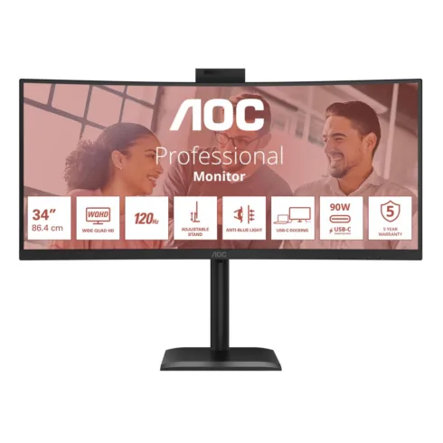 AOC   CU34E4CW   34 ”   VA   UWQHD   120 Hz   4 ms   3440 x 1440 pixels   350 cd/m²   HDMI ports quantity 2   Black