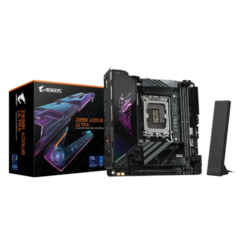 Gigabyte Z890I AORUS ULTRA   Processor family Intel   Processor socket LGA1851   DDR5   Supported hard disk drive interfaces M.2, SATA   Number of SATA connectors 2