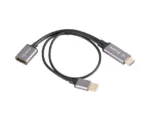 Lanberg HDMI (M) to Displayport (F) Adapter 4K on cable 20cm, Silver   AD-HD-DP-02