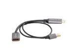 Lanberg HDMI (M) to Displayport (F) Adapter 4K on cable 20cm, Silver   AD-HD-DP-02