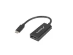Lanberg USB-C (M) 3.1 to Displayport (F) Adapter cable 15cm, Black   AD-UC-DP-01