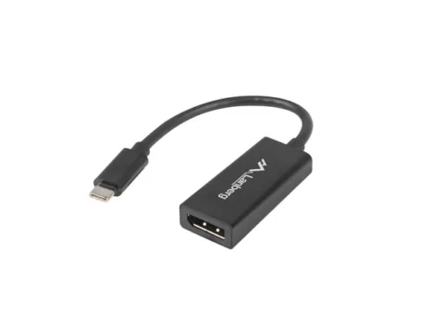 Lanberg USB-C (M) 3.1 to Displayport (F) Adapter cable 15cm, Black   AD-UC-DP-01