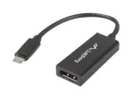 Lanberg USB-C (M) 3.1 to Displayport (F) Adapter cable 15cm, Black   AD-UC-DP-01