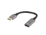 Lanberg Displayport (M) to HDMI (F) Adapter 8K on cable 20cm, Silver   AD-DP-HD-04