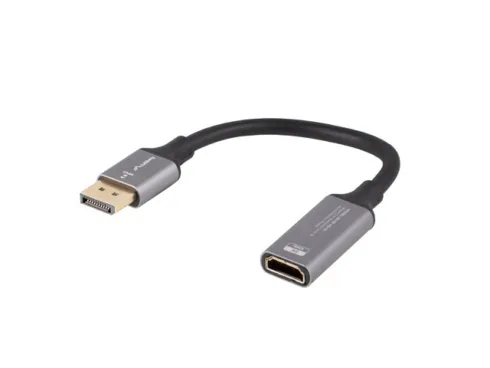 Lanberg Displayport (M) to HDMI (F) Adapter 8K on cable 20cm, Silver   AD-DP-HD-04