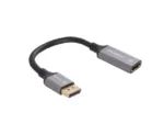 Lanberg Displayport (M) to HDMI (F) Adapter 8K on cable 20cm, Silver   AD-DP-HD-04