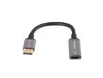 Lanberg Displayport (M) to HDMI (F) Adapter 8K on cable 20cm, Silver   AD-DP-HD-04