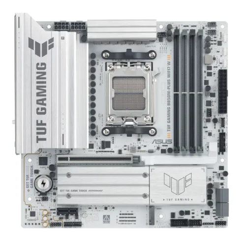 Asus TUF GAMING B850M-PLUS WIFI7 W   Processor family AMD   Processor socket AM5   DDR5   Supported hard disk drive interfaces SATA, M.2   Number of SATA connectors 4