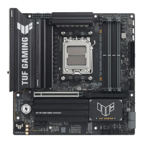 Asus TUF GAMING B850M-PLUS WIFI7   Processor family AMD   Processor socket AM5   DDR5   Supported hard disk drive interfaces SATA, M.2   Number of SATA connectors 4