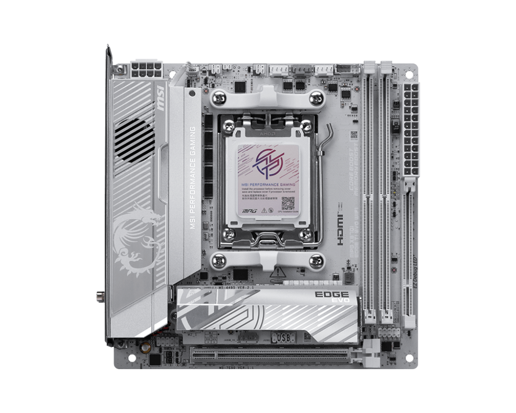 497099-mpg-x870i-edge-ti-evo-wifi-4711377401463-0.webp MSI MPG X870I EDGE TI EVO WIFI Processor family AMD Processor socket AM5 DDR5 Supported hard disk drive interfaces SATA, M.2 Number of SATA connectors 2