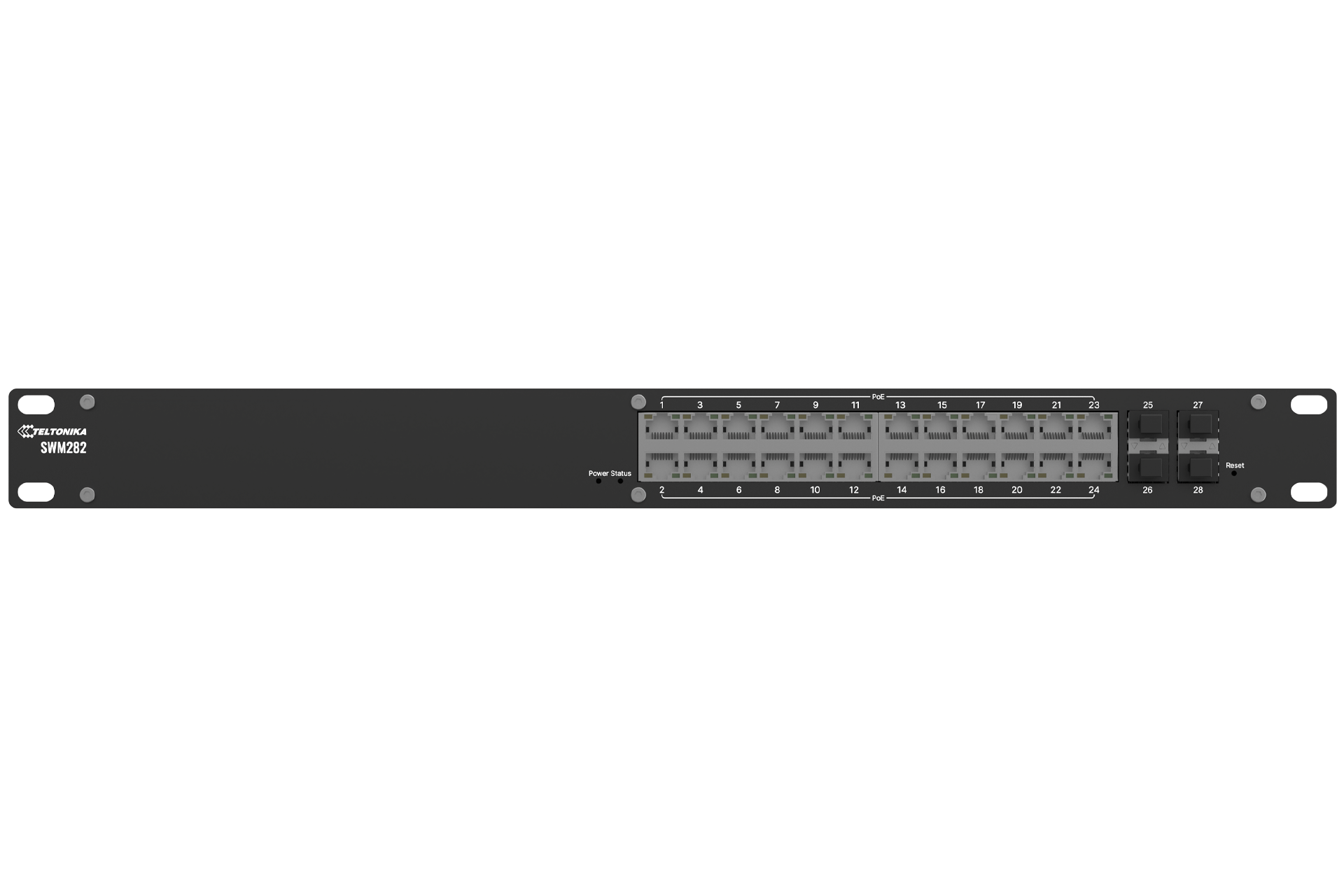 498192-swm282000200-4779051846276-0.webp Teltonika PoE+ managed switch SWM282 Managed Rackmountable SFP ports quantity 4