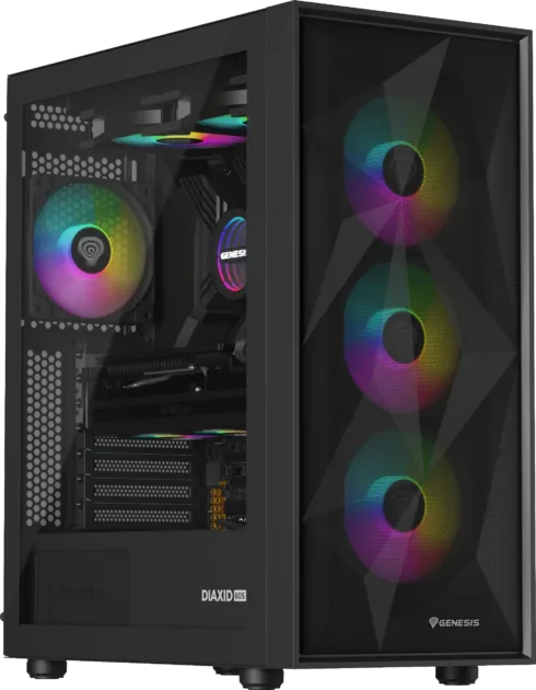 Genesis Gaming PC Case   Diaxid 605 ARGB   Black   Midi Tower