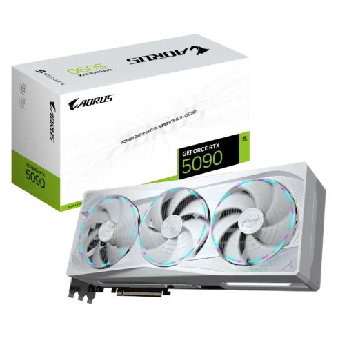 Gigabyte AORUS GeForce RTX 5090 STEALTH ICE 32G   NVIDIA   32 GB   GeForce RTX 5090   GDDR7   HDMI ports quantity 1   PCI-E 5.0
