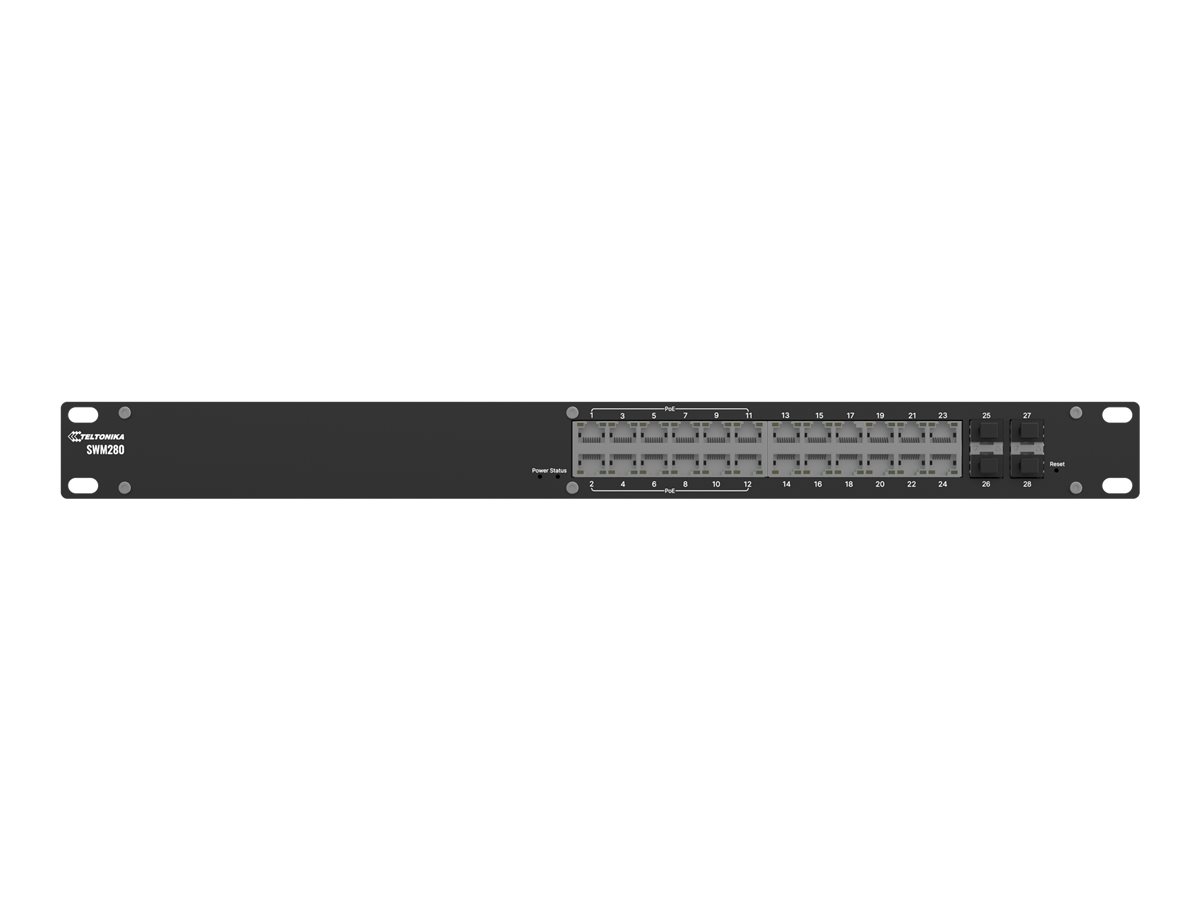 499970-swm280000200-4779051846238-0.webp Teltonika Managed PoE+ switch 12x PoE+& 12 x Gigabit Ethernet ports PROFINET and MRP support Teltonika