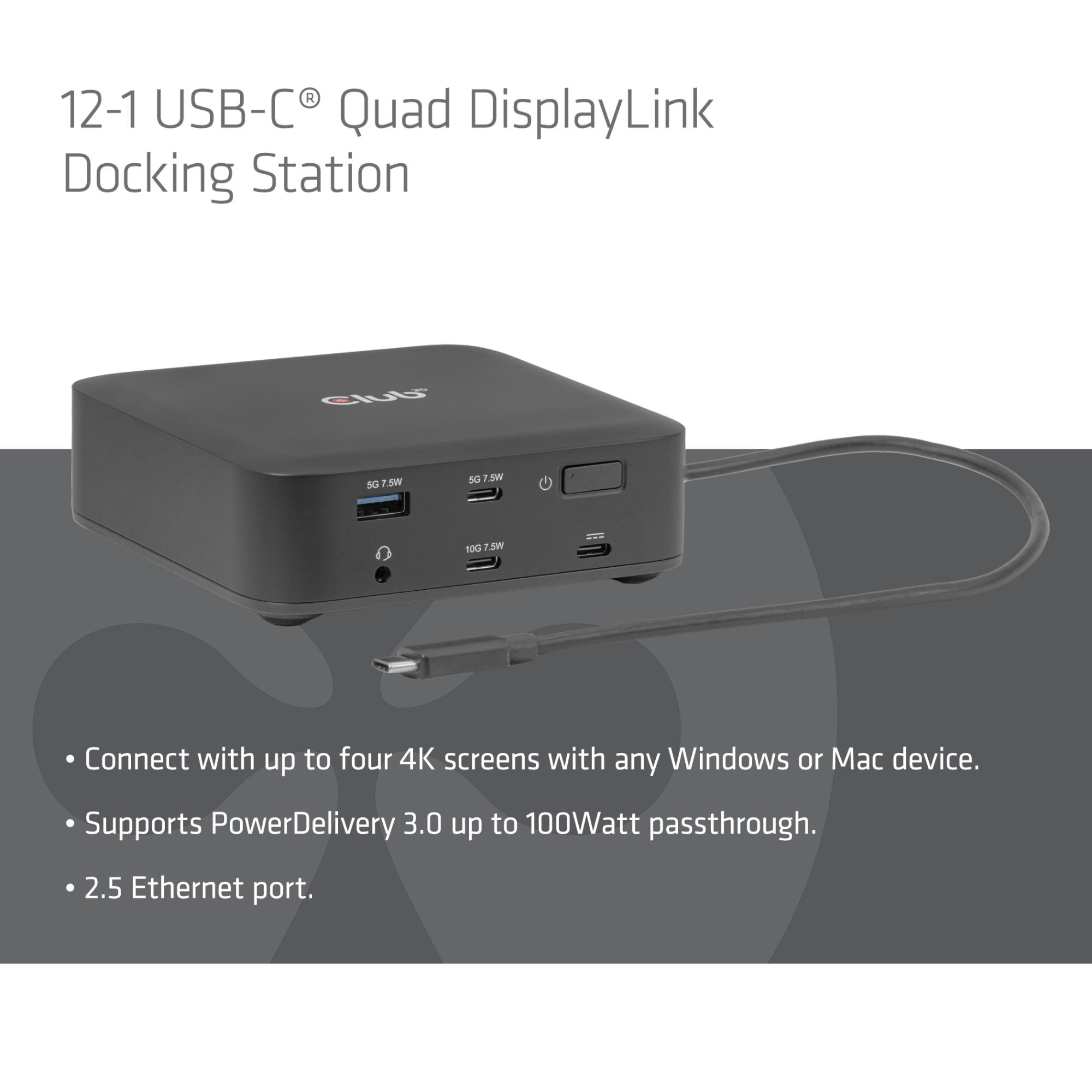 598fba19-07dc-422d-b2b5-9f7a48281dd1 NB ACC DOCKING STATION 12IN1/USB-C 100W CSV-2542 CLUB3D