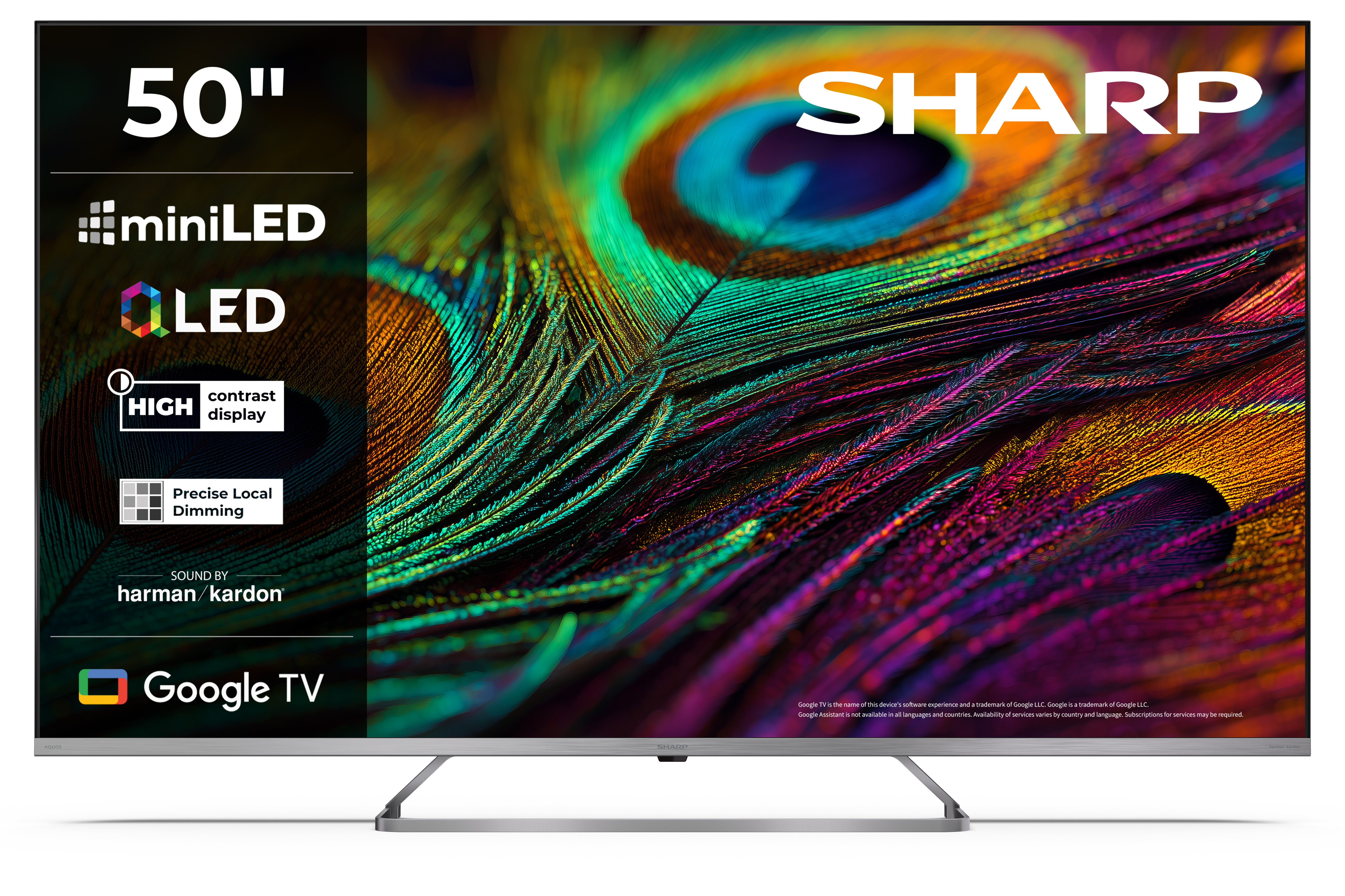 600572-50jp7265e-5905683274401-0.webp Sharp 4K QLED MiniLED TV 50JP7265E 50 Smart TV Google TV UHD Silver